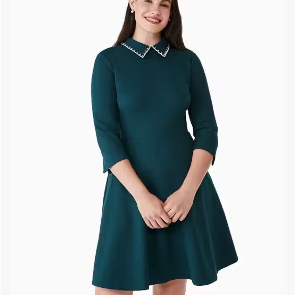 Kate Spade Embellished Collar Ponte Dress